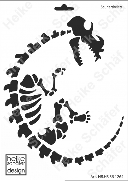 Schablone-Stencil A4 123-1264 Saurier Skelett